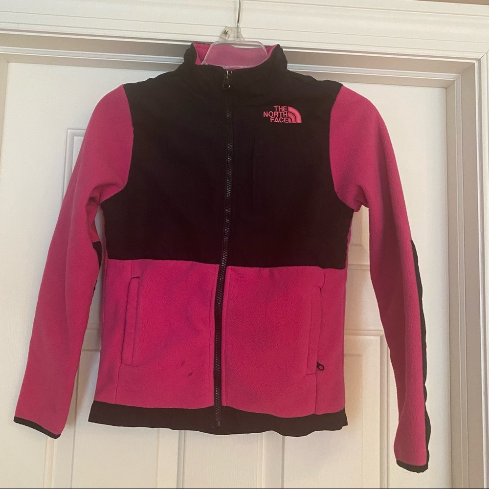 Girls North Face Denali Fleece Pink/Black 10-12